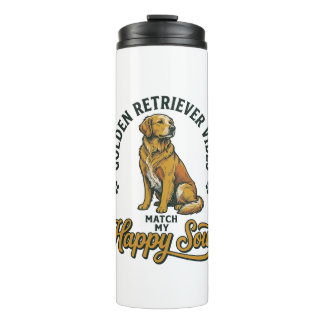 Garrafa Térmica Camisa do Golden Retriever Gravação Vintage Amante
