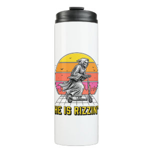 Garrafa Térmica Camisa engraçada da scooter da morte pôr do sol vi