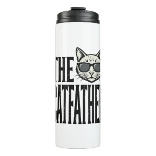 Garrafa Térmica Camisa Gráfica Citação Gato Vintage Funny Catfathe