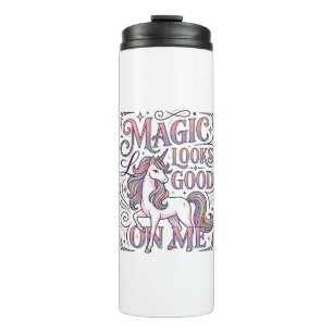 Garrafa Térmica Camisa Gráfica da Magia do Unicórnio Fica Bem em M
