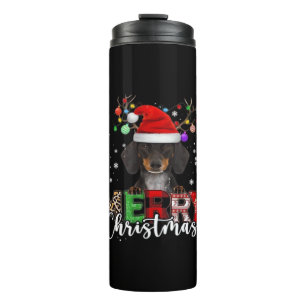 Garrafa Térmica Camisa Oversized Cachorro Dachshund Papai Noel Nat