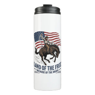 Garrafa Térmica Camisa Patriota Cowboy Terra Da Liberdade Ocidenta
