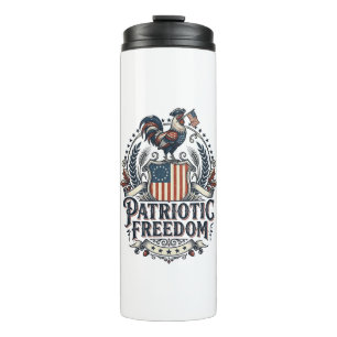 Garrafa Térmica Camisa Patriótica de Gráficos Vetoriais de Criador