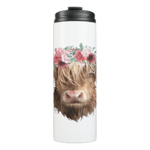 Garrafa Térmica Camisa-T Clássica de Pintura de Vaca em Highland