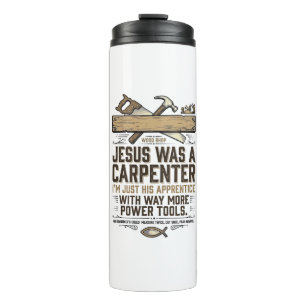 Garrafa Térmica Camisa Vintage Aprendiz de Jesus Carpinteiro Traba