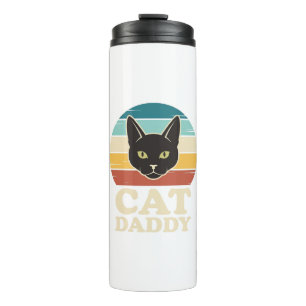 Garrafa Térmica Camisa Vintage Cat Daddy Black Cat Retro Sunset De