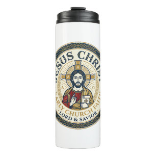 Garrafa Térmica Camiseta Cristã Antiga dos Pais do Deserto de Jesu