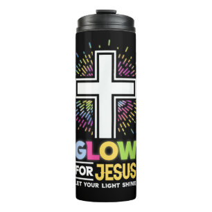 Garrafa Térmica Camiseta Cruz Cristã Brilha para Jesus Bíblico