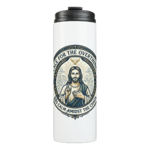 Garrafa Térmica Camiseta de Afirmações de Saúde Mental de Jesus In