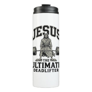 Garrafa Térmica Camiseta de ginásio vintage Jesus Ultimate Deadlif