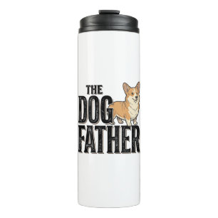 Garrafa Térmica Camiseta De Gravura Vintage Dogfather Corgi Engraç