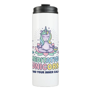 Garrafa Térmica Camiseta de Tipografia Negrito Unicórnio Meditação