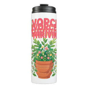 Garrafa Térmica Camiseta Divorciada e Próspera Amante de Plantas