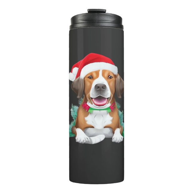 Garrafa Térmica Camiseta Oversized cão natal engraçado (Frente)