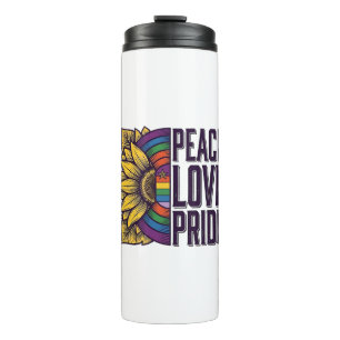 Garrafa Térmica Camiseta Vetorial Flor Vintage Orgulho Amor Paz_1