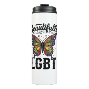 Garrafa Térmica Camiseta Vintage Orgulho Borboleta LGBT Lindamente