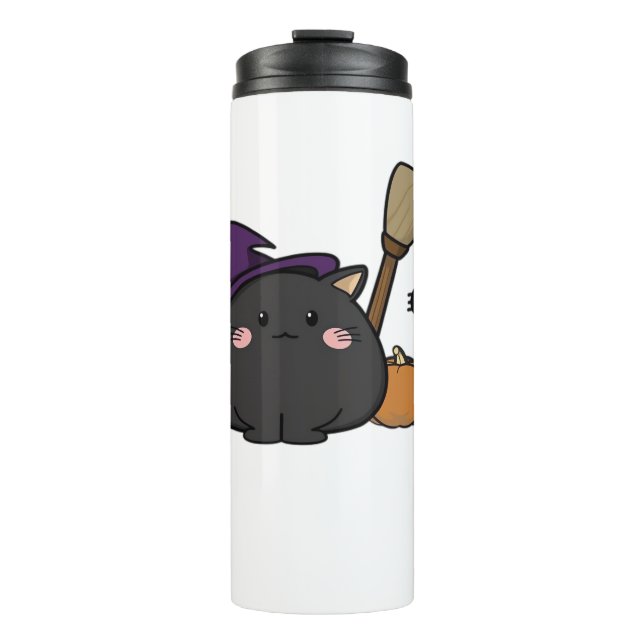 Garrafa Térmica Camisola Oversized Gato de Halloween (Frente)
