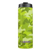Camo Verde Roxo Nome Esportivo Mod Tumbler Térmico