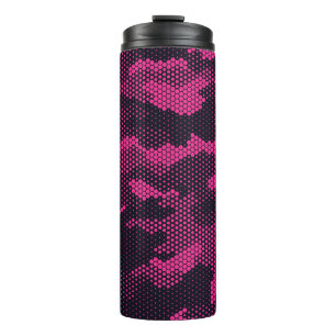Garrafa Térmica Camouflage hexagonal, fundo de textura militar