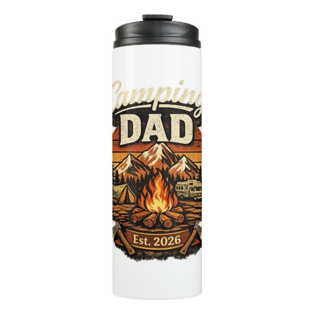 Garrafa Térmica Camping Pai Est. 2026 Copo Personalizado  (Frente)