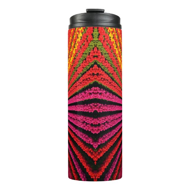 Garrafa Térmica Campos de Tulipas Aéreas no Pico Bloom (Frente)