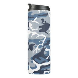 Garrafa Térmica Camuflagem Azul da Neve de inverno, Militar, Exérc