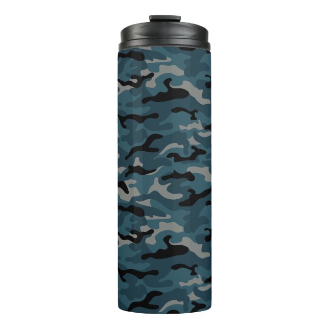 Garrafa Térmica Camuflagem Azul Noite (Frente)