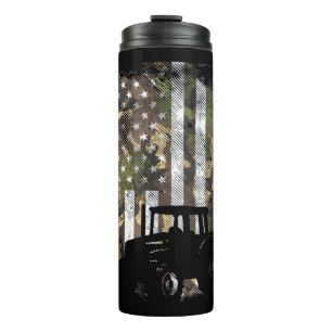 Garrafa Térmica Camuflagem Bandeira Trator Caminhão de Fazenda Vin