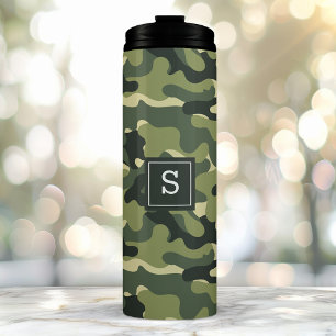 Garrafa Térmica Camuflagem Camo Verde Caça Ao Ar Livre Monogramada