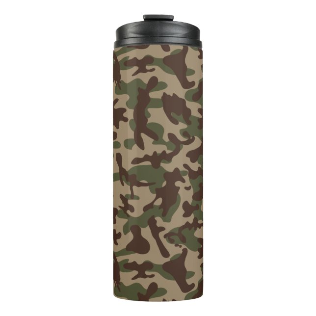 Garrafa Térmica Camuflagem de Madeira Profunda   (Frente)