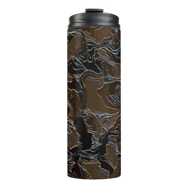 Garrafa Térmica Camuflagem Marrom Metálico (Frente)