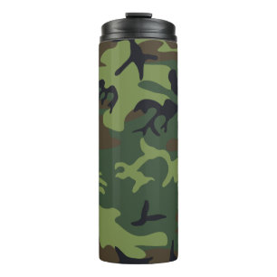Garrafa Térmica Camuflagem Militar Floresta Verde