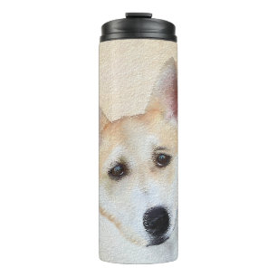 Garrafa Térmica Canaan Dog Painting - Arte de Cachorro Original