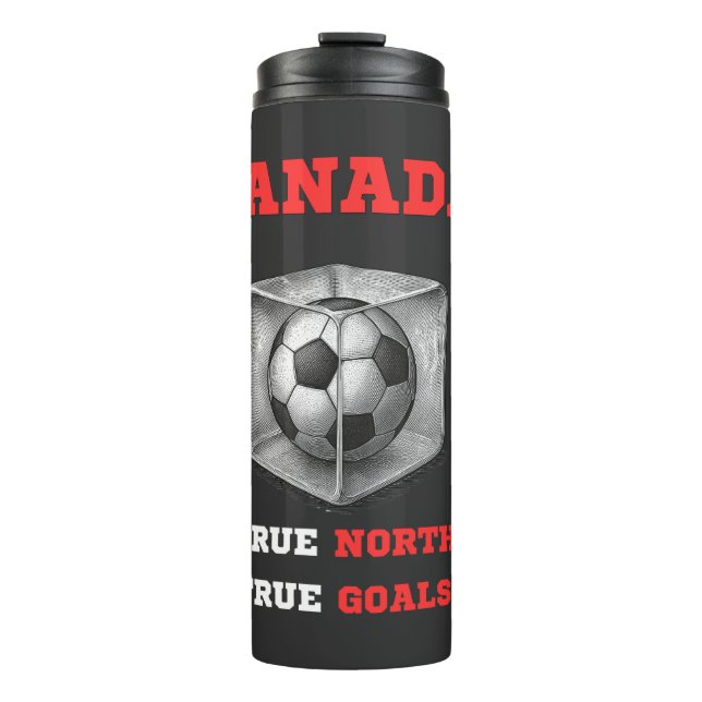 Garrafa Térmica Canadá 2026 Futebol Verdadeiro Norte Copo Térmico  (Frente)