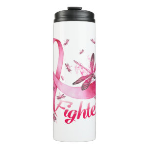 Garrafa Térmica Cancer de Fita Rosa de Dragonfly Rosa de Fita