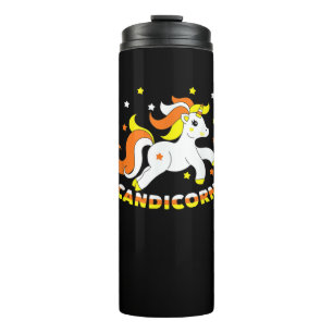 Garrafa Térmica Candicorn Unicórnio Fofo Halloween Candy Corn Engr