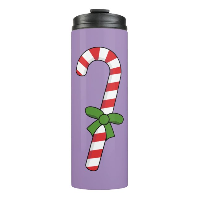 Garrafa Térmica Candy Cane com Faixa Verde (Frente)