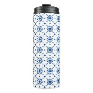 Garrafa Térmica Caneca alta e branca para viagem com tampa preta