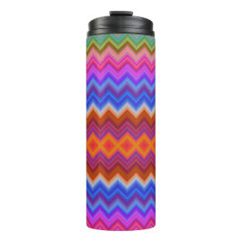 Garrafa Térmica Caneca alta para viagem com um vibrante padrão zig