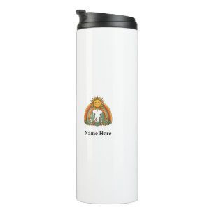 Garrafa Térmica Caneca de café com nome personalizado de cacto arc