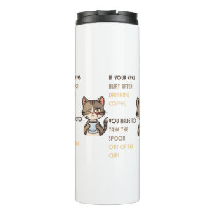 Garrafa Térmica Caneca de café de gato engraçado