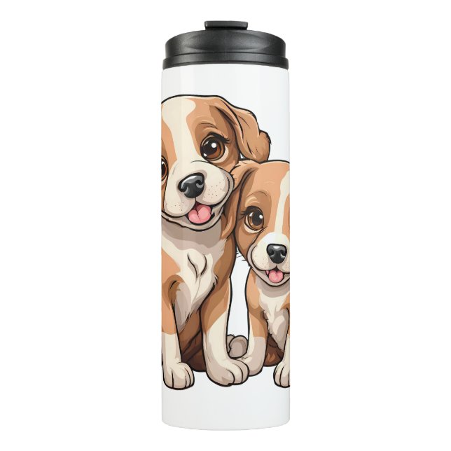 Garrafa Térmica Caneca de Café DOIS FILHOTES (Frente)