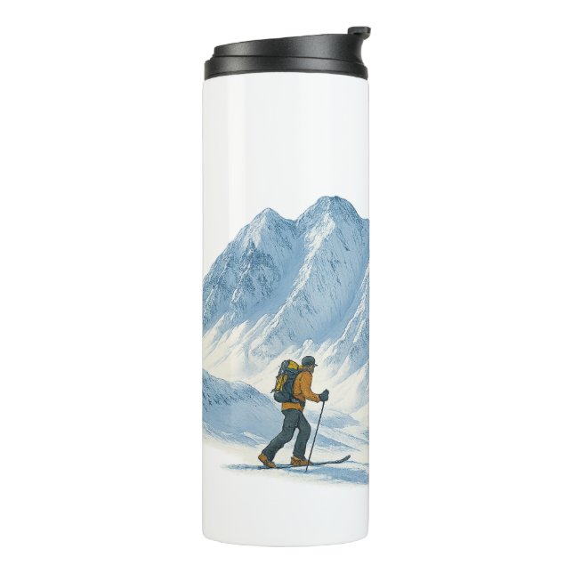 Garrafa Térmica Caneca de Café Esquiadores de Montanha (Giro à esquerda)
