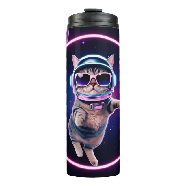 Garrafa Térmica Caneca de Gato Espacial Neon – Xícara de Café com  (Frente)