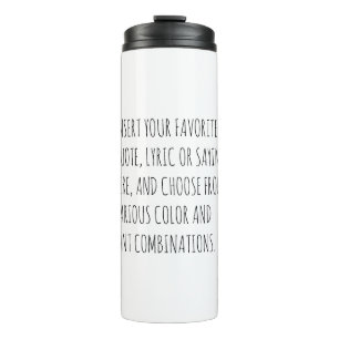 Garrafa Térmica Caneca de Texto Personalizável com Suas Palavras 