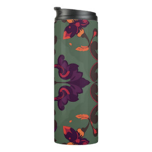 Garrafa Térmica Caneca de Viagem com Padrão Floral Barroco