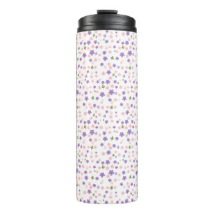 Garrafa Térmica Caneca de Viagem com Padrão Floral Roxo e Rosa Fof