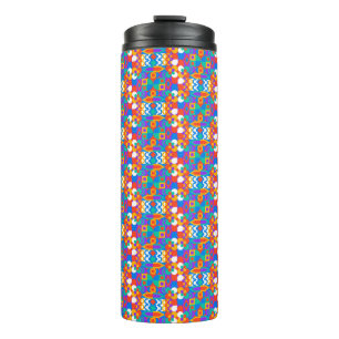 Garrafa Térmica Caneca de viagem com padrão geométrico vibrante