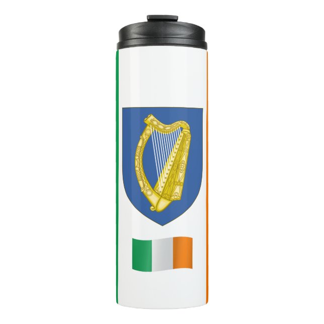 Garrafa Térmica Caneca de viagem da Irlanda, Bandeira Irlandesa Pa (Frente)
