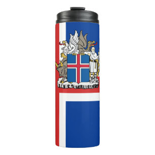 Garrafa Térmica Caneca de viagem da Islândia, pavilhão islandês pa